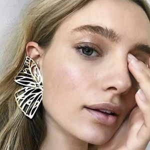 Silver Butterfly Wing Earrings